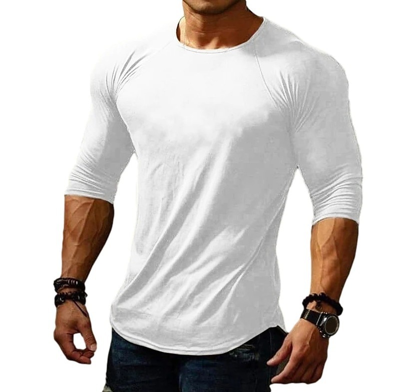 Slim Simple Casual Plain Mens T-Shirt