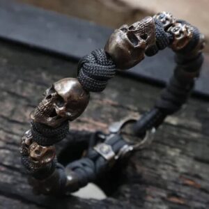 Sterling Silver Skull Army Premium Paracord Bracelet