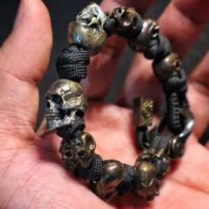 Sterling Silver Skull Army Premium Paracord Bracelet