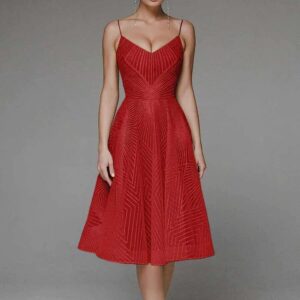 Stylish V-Neck Strap A-Line Dress