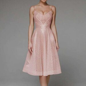 Stylish V-Neck Strap A-Line Dress