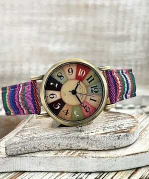 Watches with multicolour rainbow pattern