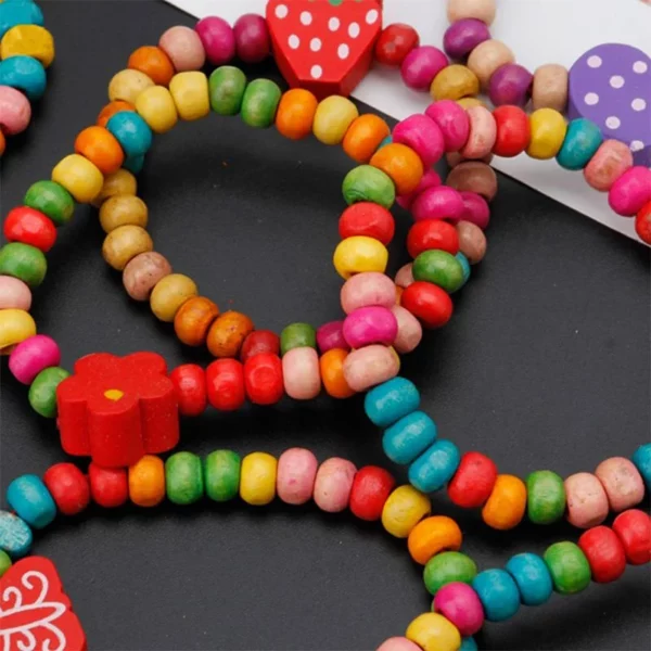 12 pièces/ensemble de bracelets en bois colorés