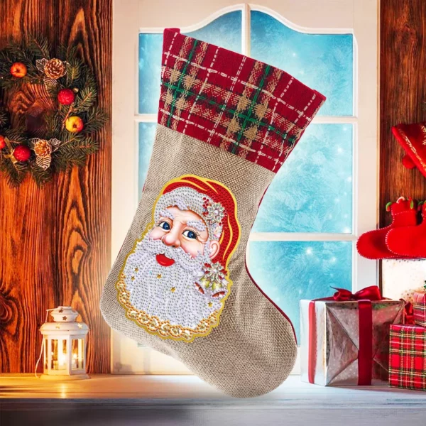 5D deimantų tapybos Kalėdų Kalnų krištolinio kojinių siuvinėjimo mozaikos dovanų maišelis