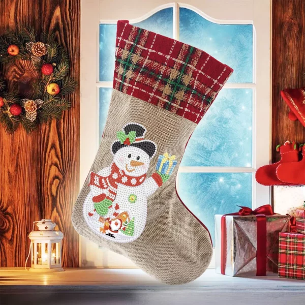 5D diamantna slika božična nogavica z nosorogovim vezenjem mozaik darilna vrečka