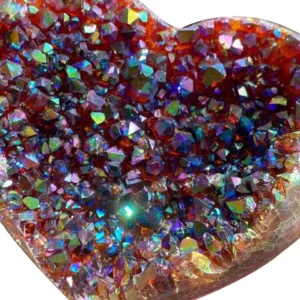 Angel Aura Heart Shaped Zaj sawv Crystal Cluster