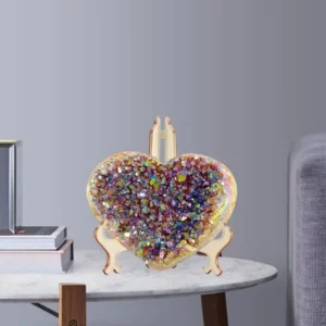 Angel Aura Heart Shaped Rainbow Crystal Cluster