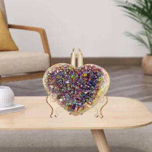 Angel Aura Heart Shaped Rainbow Crystal Cluster