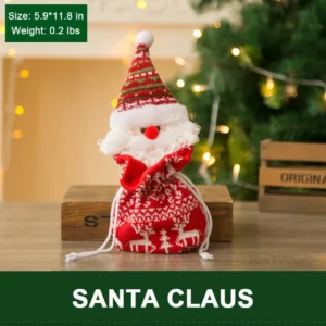 CHRISTMAS KNITTED DOLL GIFT BAGS