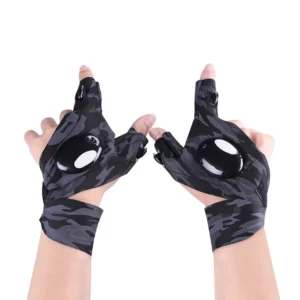 LED FLASHLIGHT WATERPROOF GLOVES - PRACTICAL DURABLE FINGERLESS GLOVES