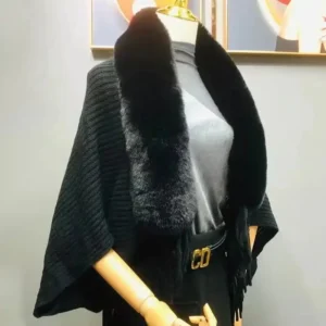 Alternative view of Ladies Knitted Loose Thickened Shawl