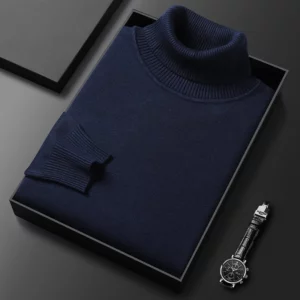 Alternative view of Men's Solid Color Turtleneck Sweater