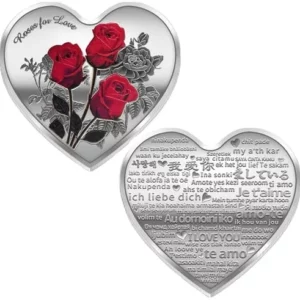 Alternative view of Rose Heart-Shaped Commemorative Coin