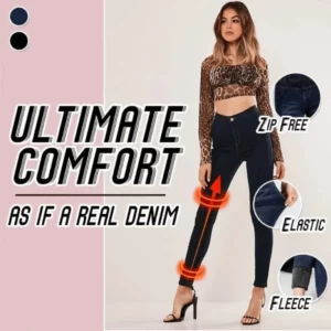Alternative view of Thermal Fleece Denim Jeggings