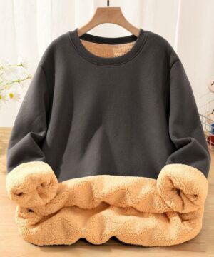 Unisex Casual Cotton Round Neck Sweatshirt Fleece Sweater