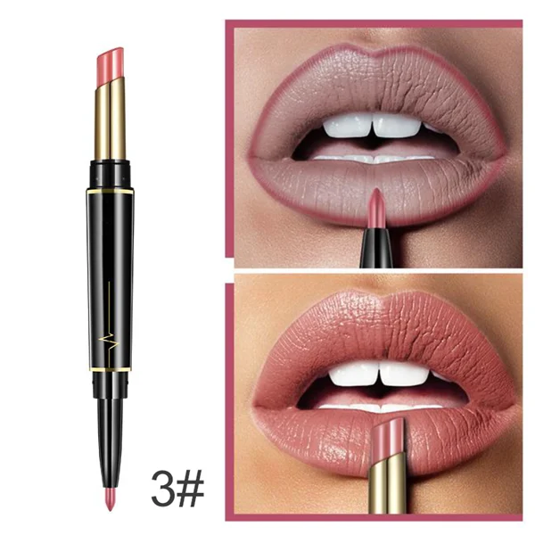16 Warna Lipstik Tahan Lama Lipstik + Lip Liner Combo