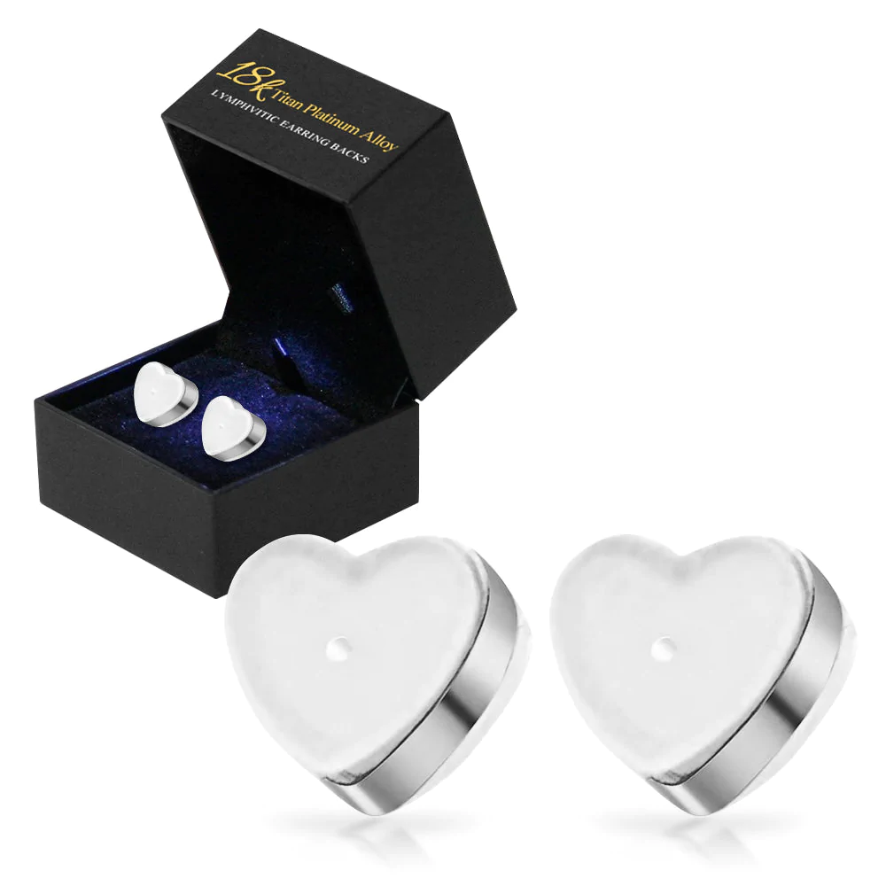 18K Titan Platinum Alloy Lymphvitic Earring Backs - Image 5