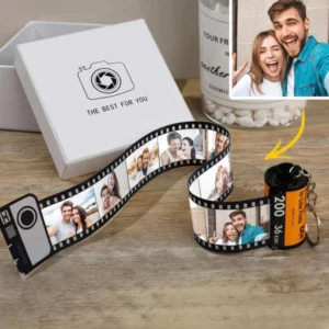 Alternative view of Custom Colorful Camera Roll Keychain Romantic Personalized Gifts