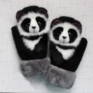 Alternative view of Hand-Knitted Animal Mittens