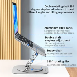 Alternative view of Laptop Stand Aluminum Alloy Rotating Bracket