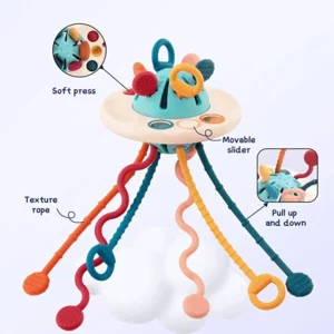 Alternative view of Montessori UFO Silicone Pulling Toy