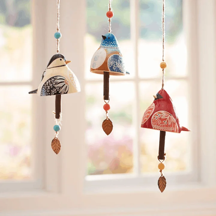 Sabuwar Cardinal Ceramic Bird Song Bell