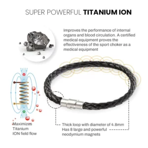 Alternative view of Oliez TitaniumION Leather Wristband