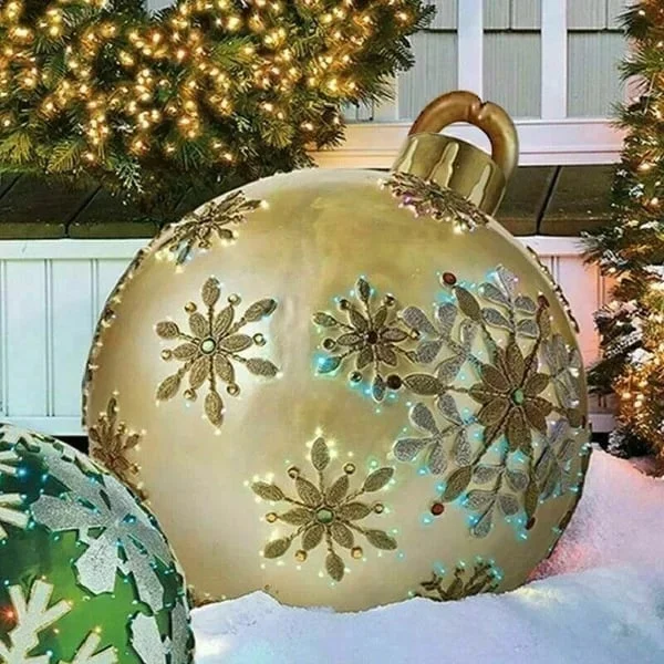 Lauko Kalėdų PVC pripučiamas dekoruotas kamuolys