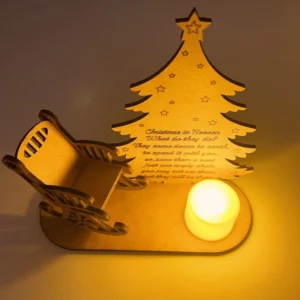 Alternative view of Personalized Christmas in Heaven Rocking Chair Ornament Memorial Tabletop Plaque