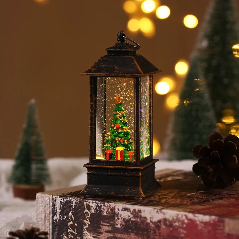 Decorazioni di lanterna di Natale di globu di neve