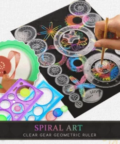Spiral Art Clear Gear Geometric Ruler (22PCS)