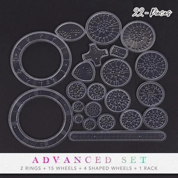 Geometrické pravítko Spiral Art Clear Gear (22PCS)