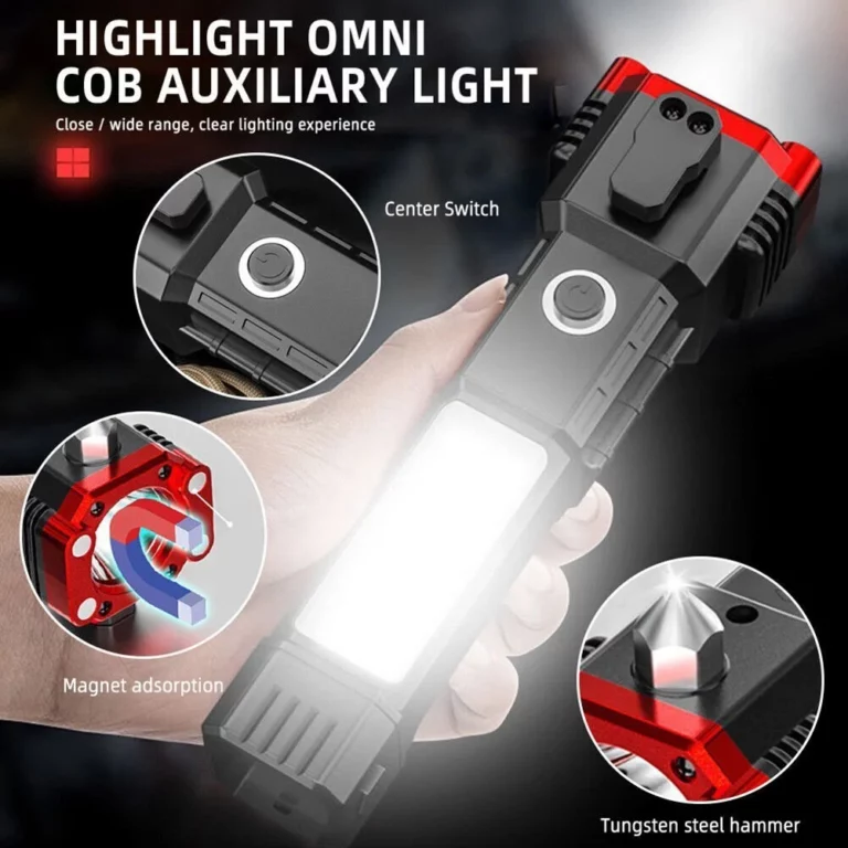 Super Bright Uppladdningsbar LED-handhållen ficklampa Bärbar Spotlight 4 Mode Ny