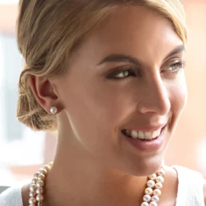 Alternative view of Vintage Pearl White Onyx Earrings