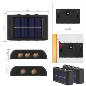 वाटरप्रूफ सौर्य संचालित आउटडोर आँगन भित्ता सजावट लाइट