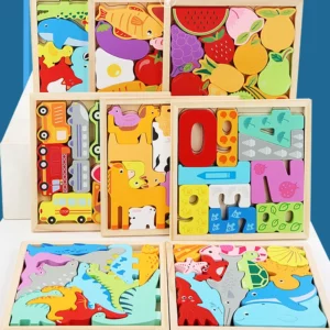 Alternative view of Wooden Toy Dinosaur Puzzles
