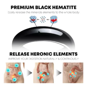 Alternative view of ELEA MagTherapeutic Hematite Ring