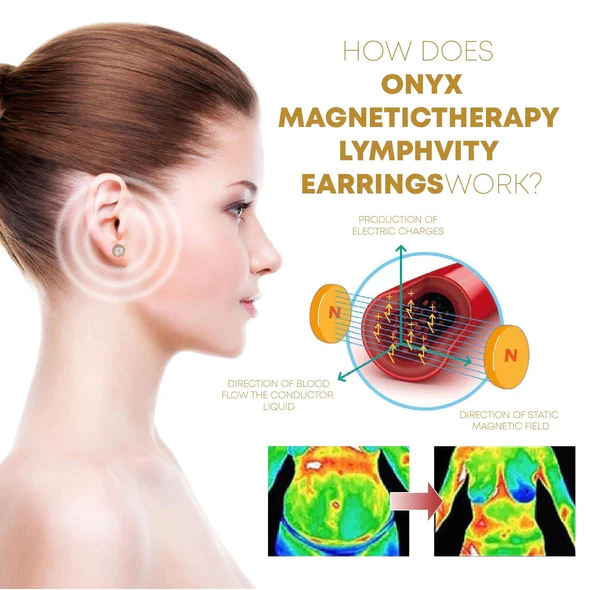 Elegance Lymphvity MagneTherapy White Onyx Earrings - Image 3