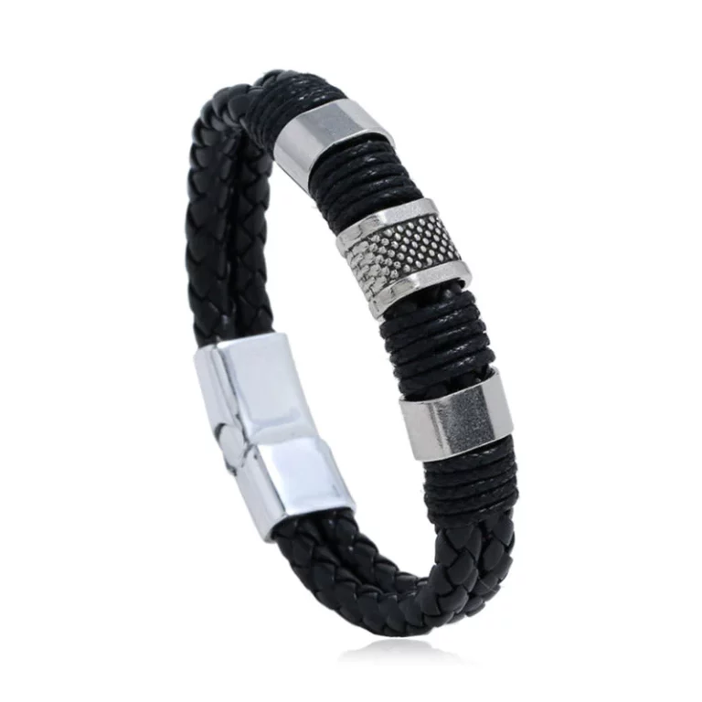 Magnetic Therapy MensSlimming Leather Bracelet