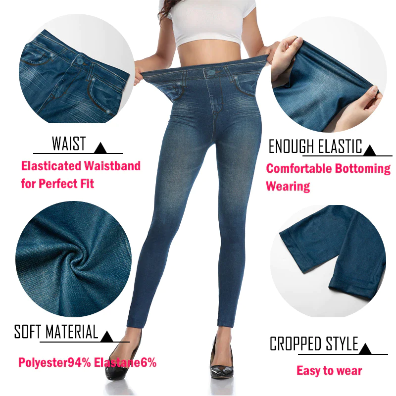 PlusSize High Compression DenimPrint Leggings - Image 3
