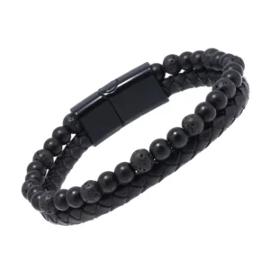 Alternative view of SLIMPro Hematite Lymphvity BeadedBracelet