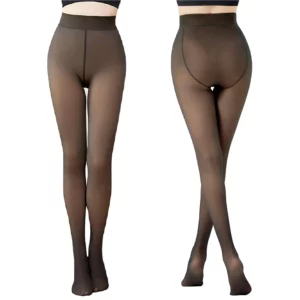Alternative view of Thermal Fleece Lined Fake Translucent Pantyhose