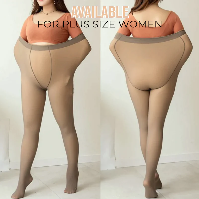 Thermal Fleece Lined Fake Translucent Pantyhose - Image 4