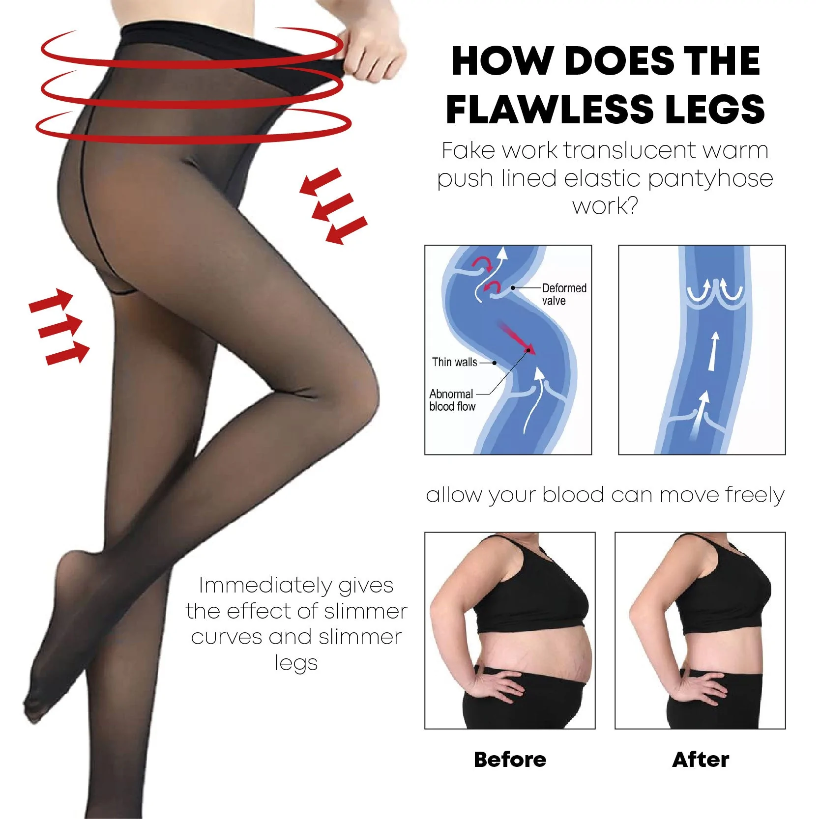 Thermal Fleece Lined Fake Translucent Pantyhose - Image 5