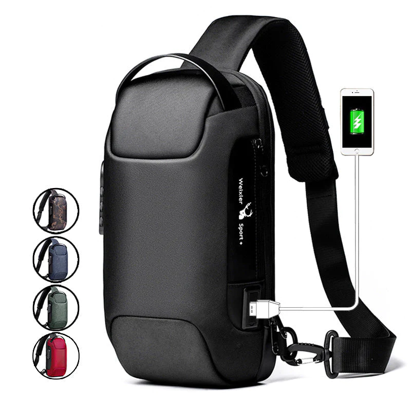 USB Charging Sport Sling Anti-Theft Shoulder Bag - Image 7