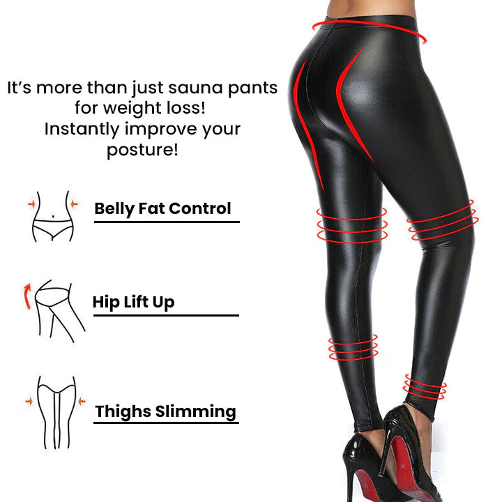 UltraLEAN BodyShaper Compression LeatherLegging Pants - Image 5
