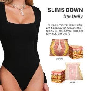 Alternative view of LadySlim LongSleeve SquareNeck Bodysuit
