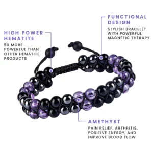 Alternative view of Metaphy Classique DoubleAmethyst Beaded Bracelet