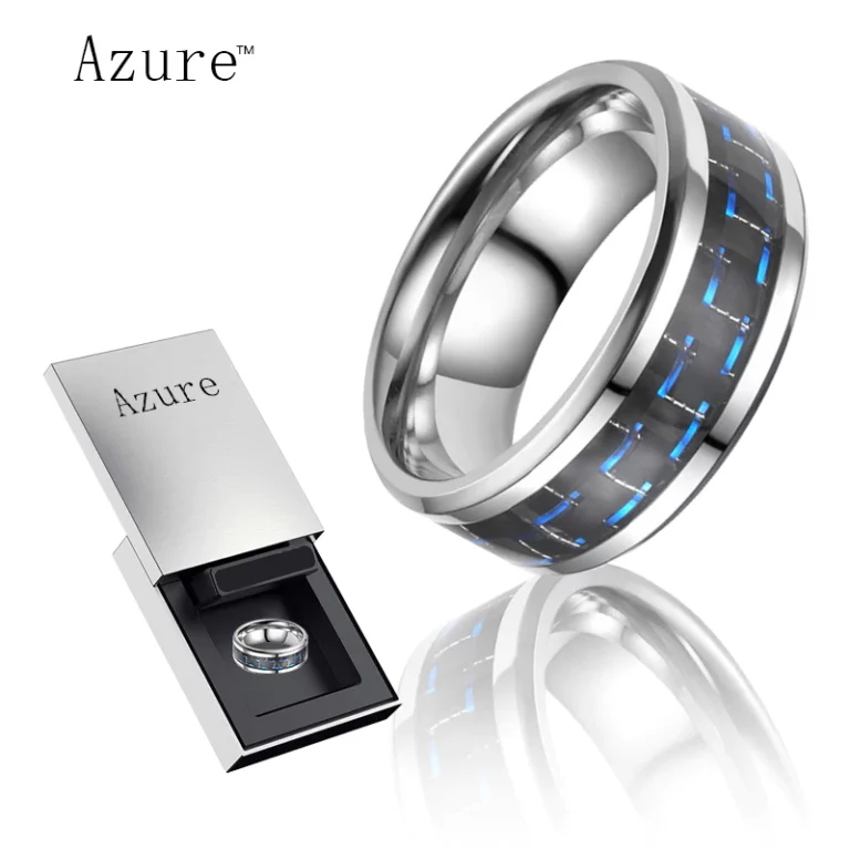Azure ™ Blue Carbon Titan Ring