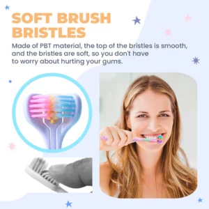Alternative view of New Three Heads V Shape Toothbrush